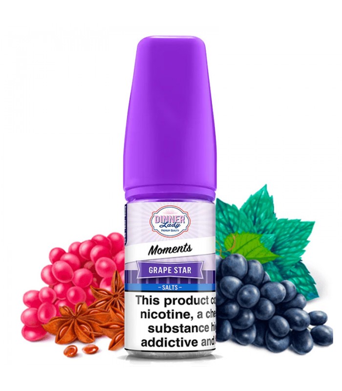 Grape Star - Dinner Lady Salts Ice Moments | 30ML Vape Juice | 20MG, 30MG, 50MG | Vape Store