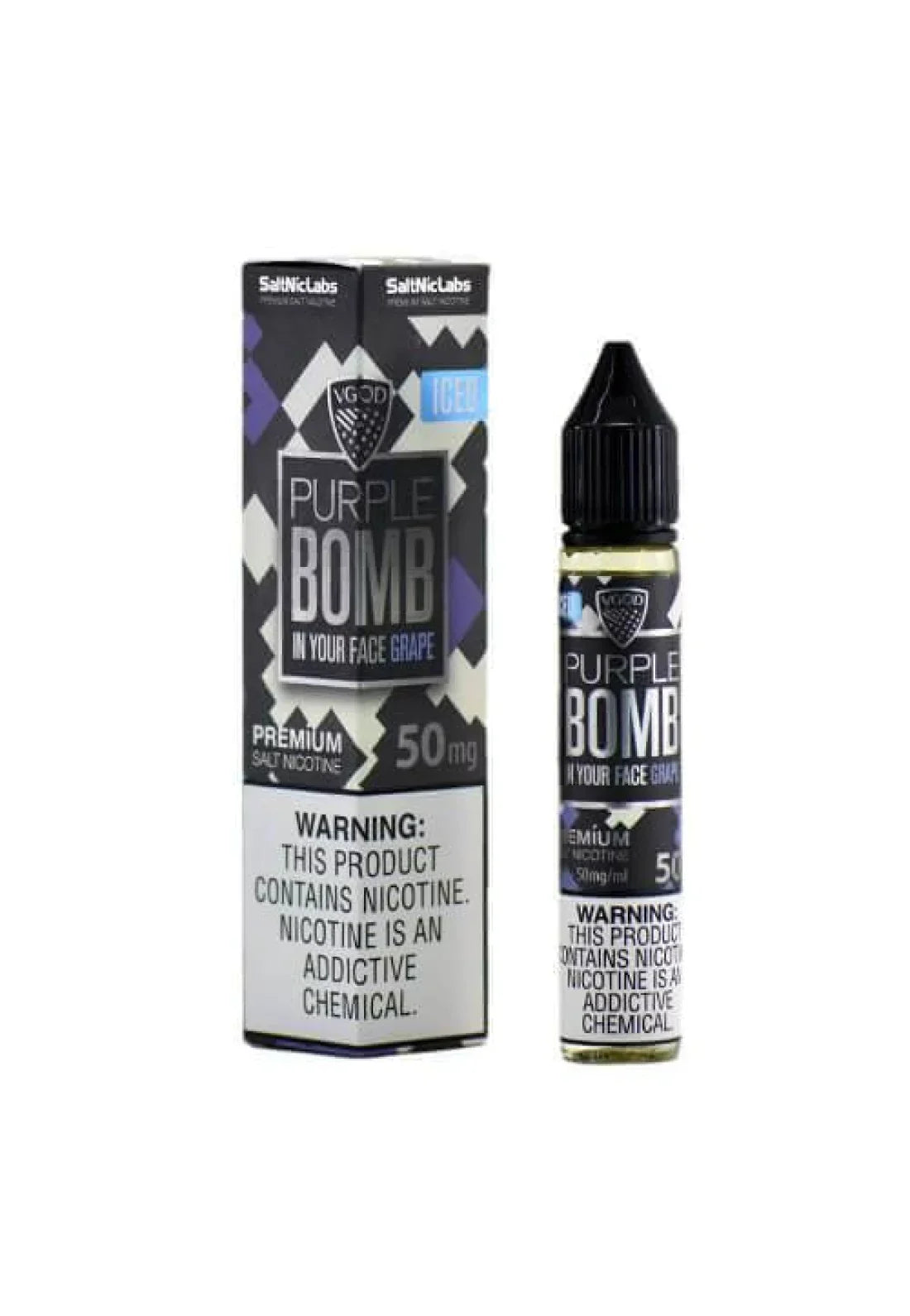 Purple Bomb Grape Iced - VGod SaltNic | 30ML Vape Juice | 25MG,50MG | Vape Store