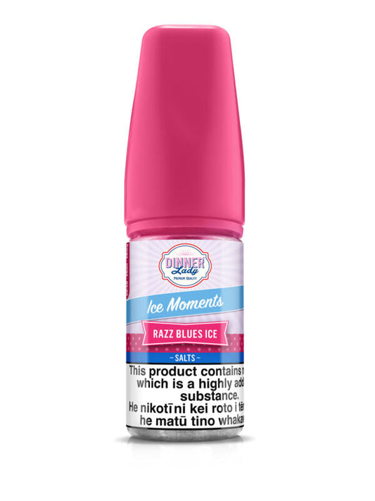 Razz Blues - Dinner Lady Salts Ice Moments | 30ML Vape Juice | 30MG, 50MG | Vape Store