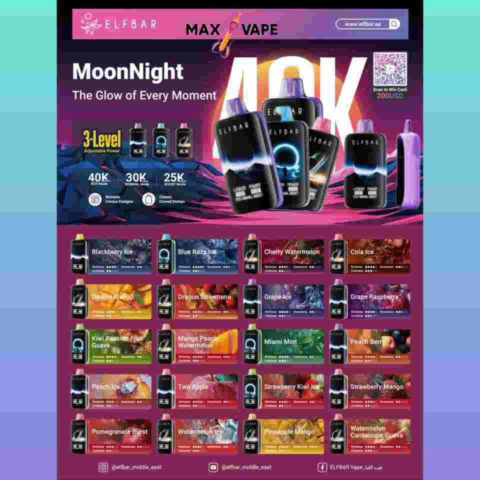 Elfbar Moonlight 40000 Puffs Disposable Vape Premium Vaping in india